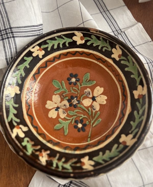 Antique Floral Serving Plate