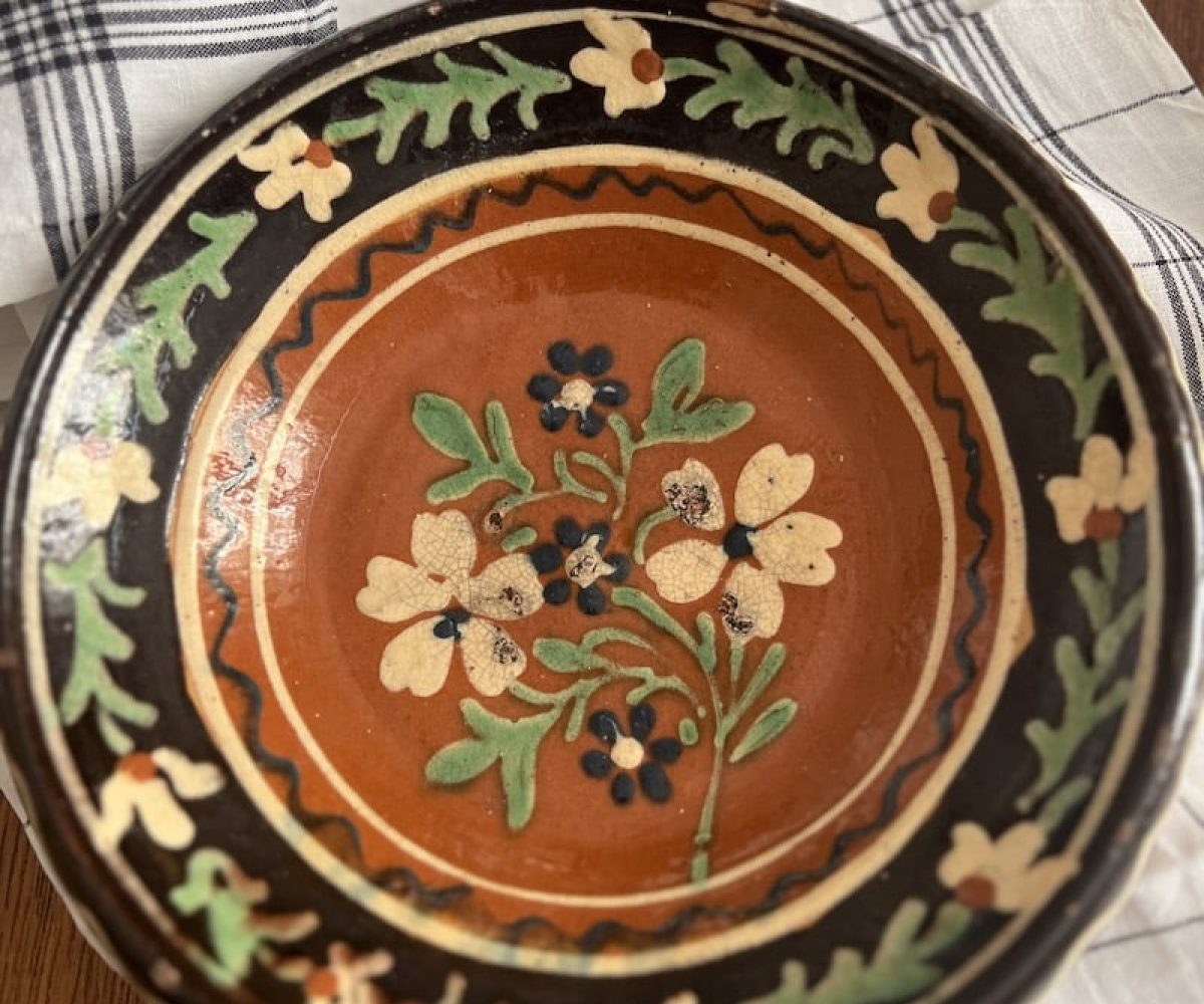 Antique Floral Serving Plate