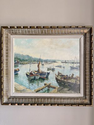 Antique Painting - Port de l'Estaque in the Morning