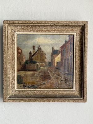 Antique Painting - The Village Square
