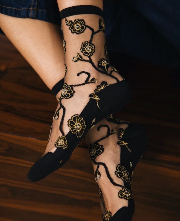 Atelier St Eustache Socks Blomst Gold