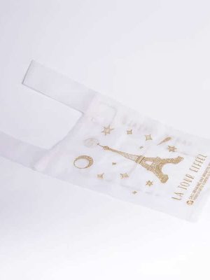Brigitte Tanaka Eiffel Tower Bag – embroidered organza tote with Eiffel Tower, stars, and moon, elegant French reusable bag.