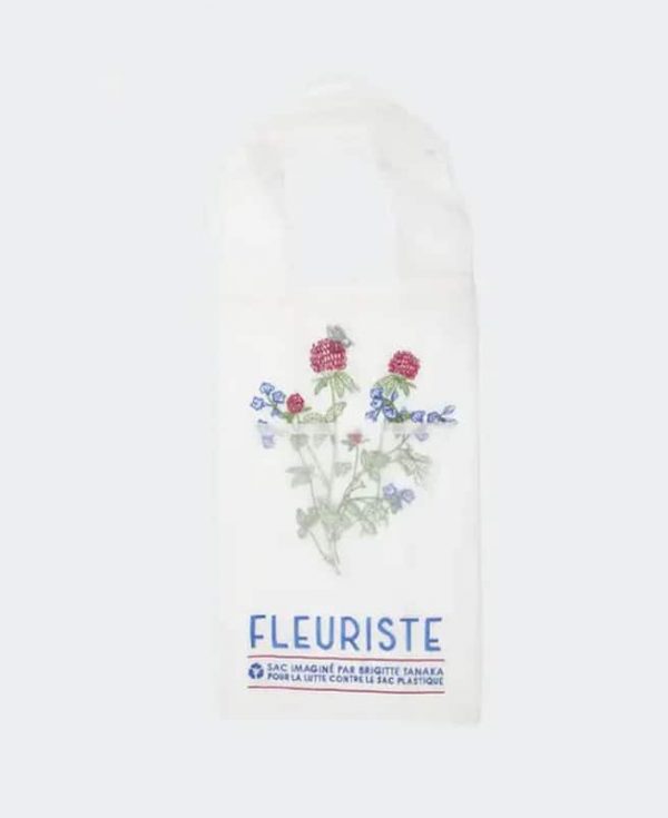 Brigitte Tanaka Florist Bag – embroidered organza tote with front bouquet pocket, eco-friendly French designer accessory