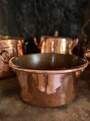 antique copper jam pot