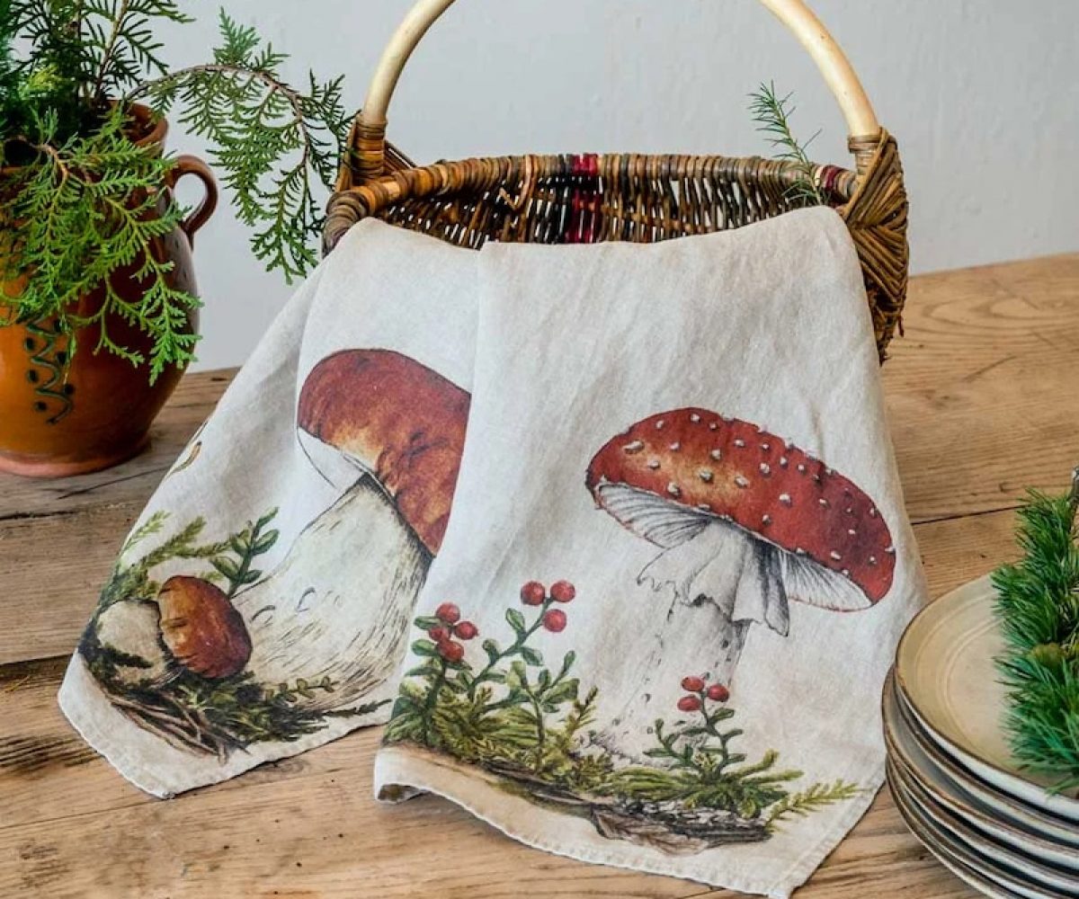 Forest Mushroom Kitchen Towels