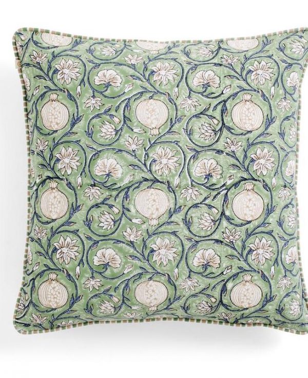 Green Tangier Pomegranate Cushion Cover