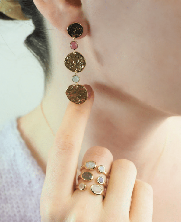 Niiki Paris – Maria Earrings PINK JADE Niiki Paris - Maria Earrings