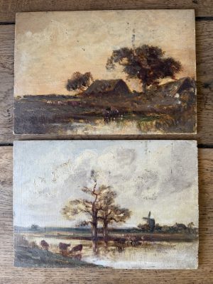 Pair antique landscapes