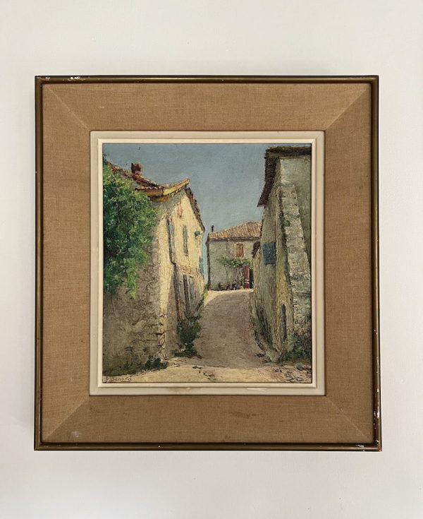 Walking Through the Village Antique Painting - Walking Through the Village