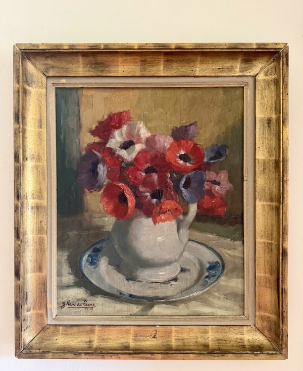 oil painting of anemones