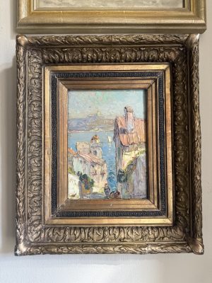 antique painting overlooking the sea