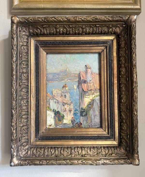 antique painting overlooking the sea
