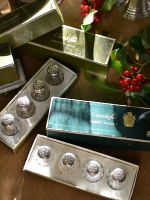 christofle antique salt cellars set of 4