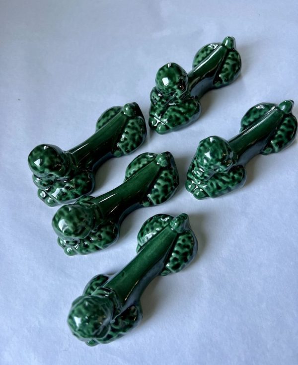 antique poodle knife rests